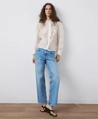 Mango Women's Floral Embroidery Lyocell Blouse