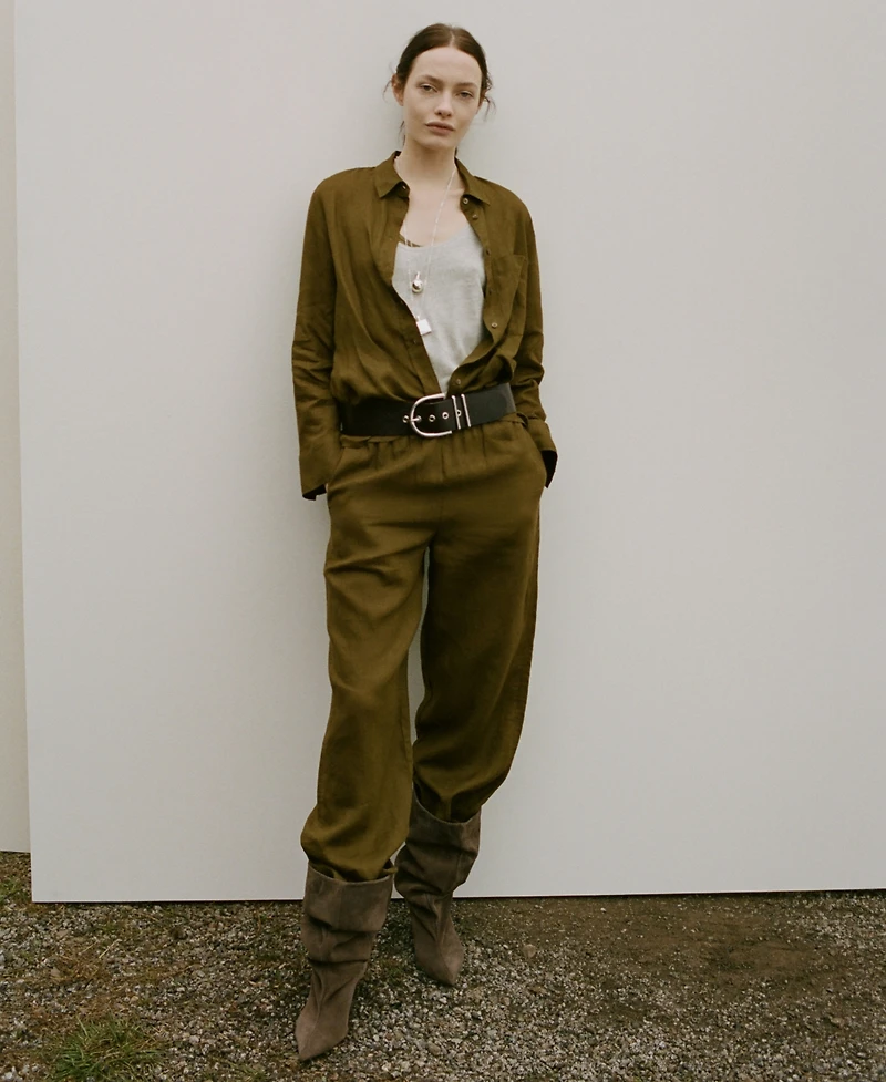Mango Women's Pocket Linen Shirt