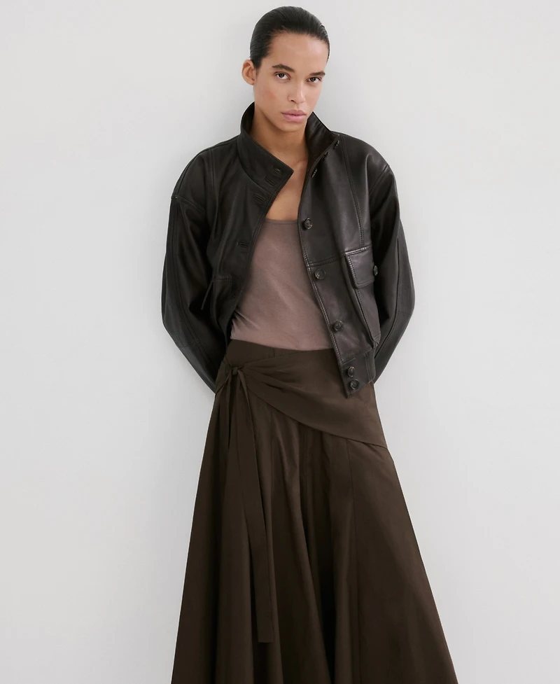 Mango Women's Scarf Detail A-Line Skirt
