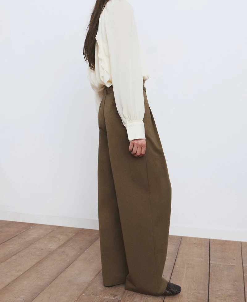 Mango Women's Belt Detail Straight Pants