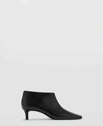 Mango Women's Kitten Heels Leather Boots