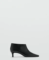 Mango Women's Kitten Heels Leather Boots