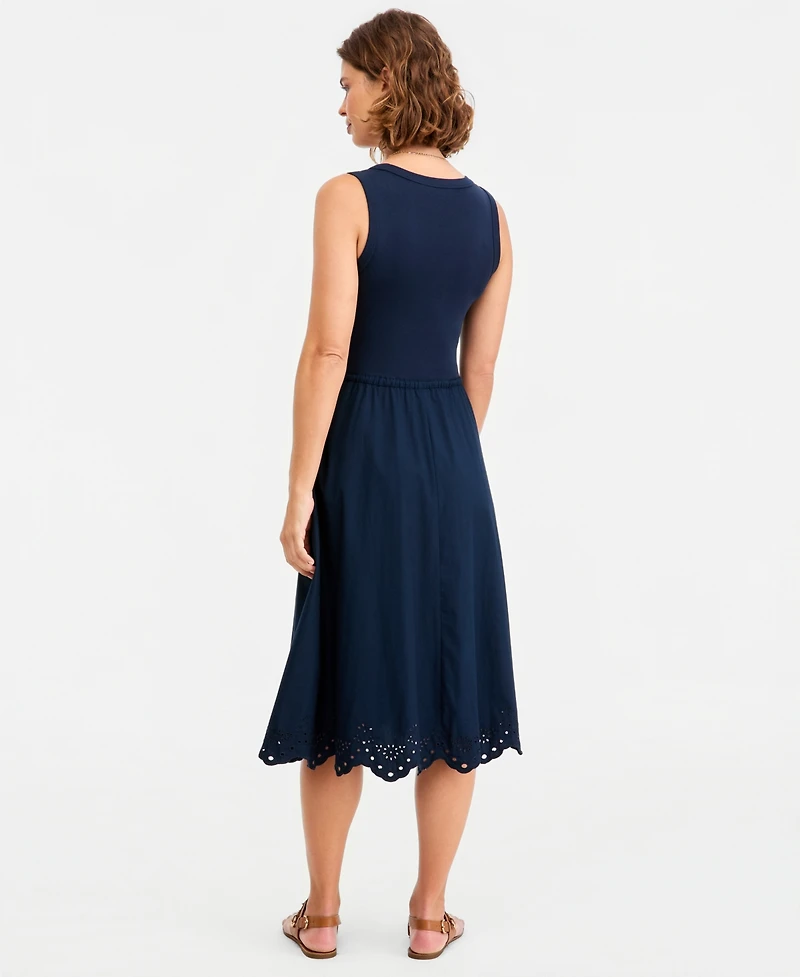 Tommy Hilfiger Women's Broderie Sleeveless Cotton Dress