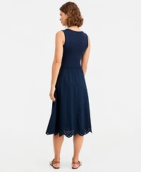 Tommy Hilfiger Women's Broderie Sleeveless Cotton Dress