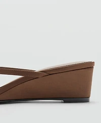 Mango Women's Wedge Strips Sandals