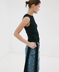 Mango Women's Polka-Dot Straight Jeans