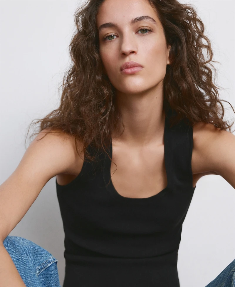 Mango Women's Round-Neck Knitted Top