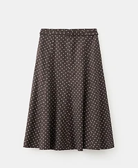 Mango Women's Polka-Dot Linen Skirt