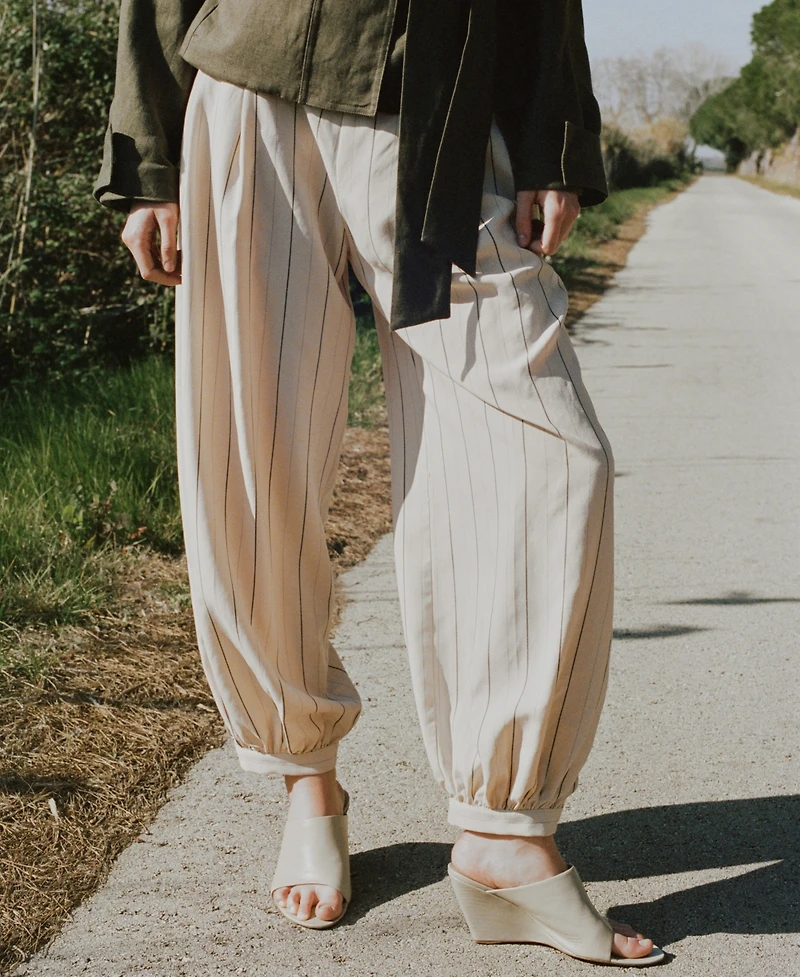 Mango Women's Striped Lyocell Balloon Pants