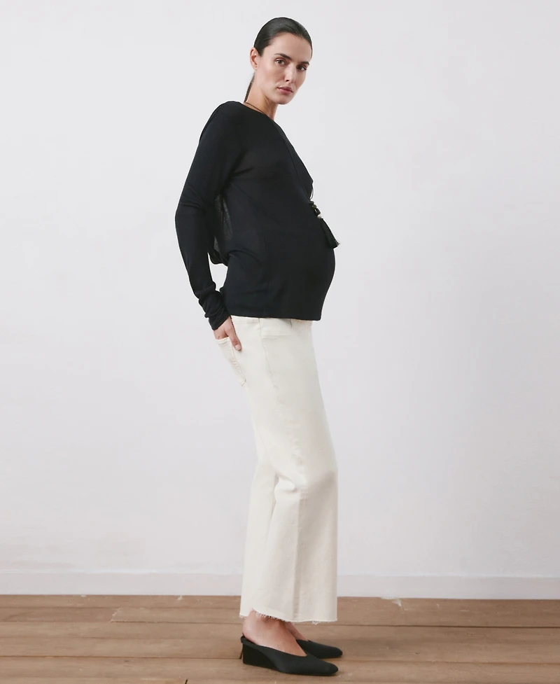 Mango Women's Maternity Flared Cropped Jeans