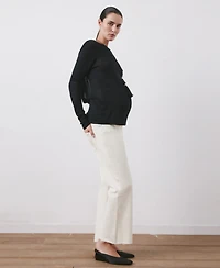 Mango Women's Maternity Flared Cropped Jeans