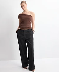Mango Women's Strapless Knitted Top