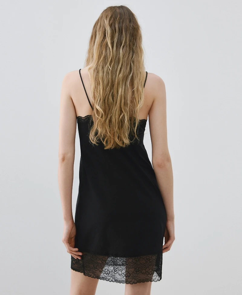 Mango Women's Lace Details Nightgown