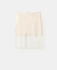 Mango Women's Lingerie-Style Lace Skirt