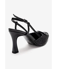 Prologue Shoes Women Levia Woven Pointed Toe Slingback Pump