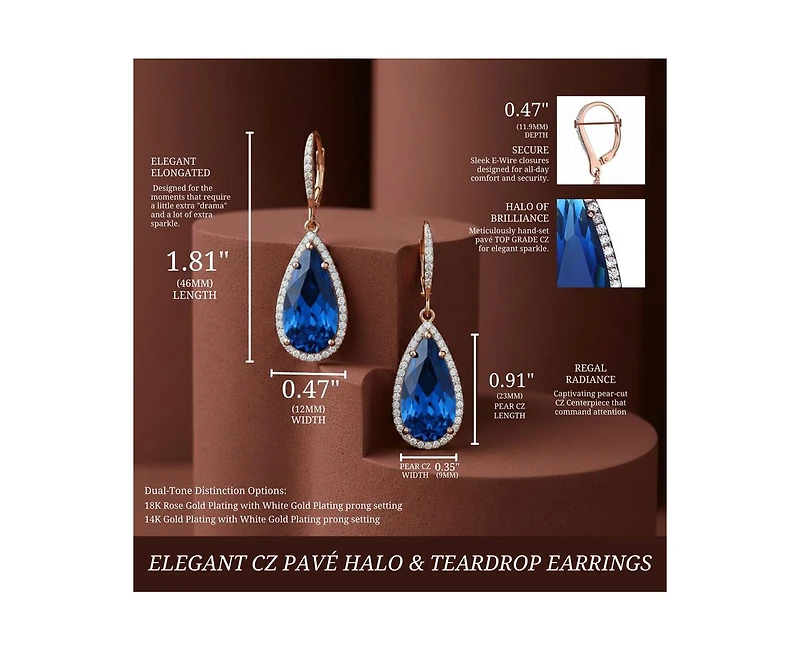 Elegant Teardrop Shaped Earrings with A Cubic Zirconia Middle Stone