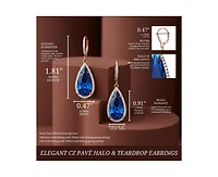 Elegant Teardrop Shaped Earrings with A Cubic Zirconia Middle Stone