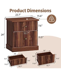 gaomon Adult 2-Drawer Nightstand, Engineered Wood Storage Bedside Table