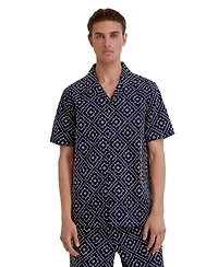 Karl Lagerfeld Paris Men's Embroidered Diamond Button-Down Shirt