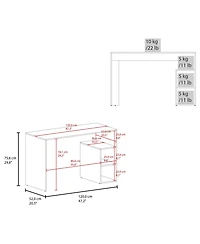 Fm Furniture Star Office Desk with Storage and Minimalist Design, Wenge