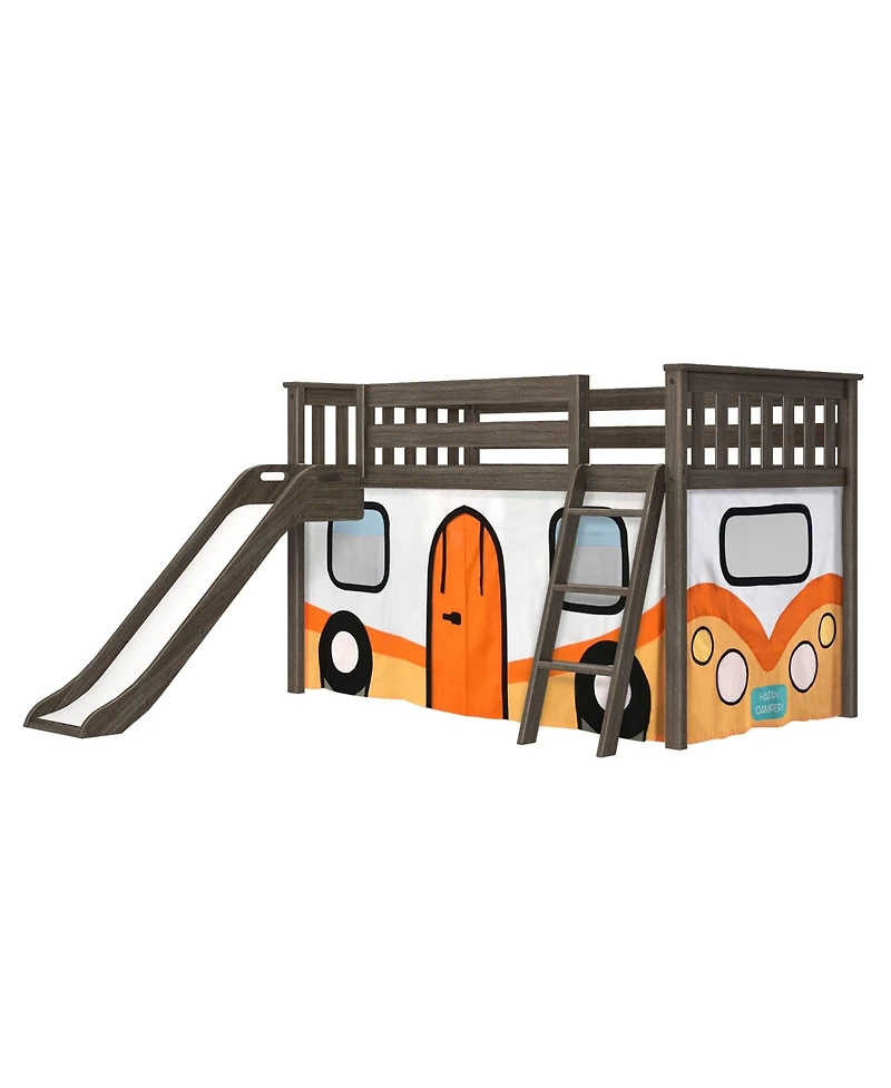 Max & Lily Low Loft With Easy Slide and Camper Van Curtain