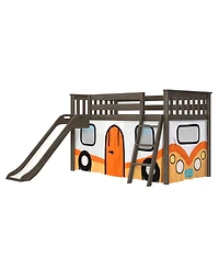 Max & Lily Low Loft With Easy Slide and Camper Van Curtain