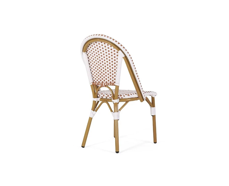 sumyeg French Style Rattan Bistro Chairs Set of 2 with Aluminum Frame