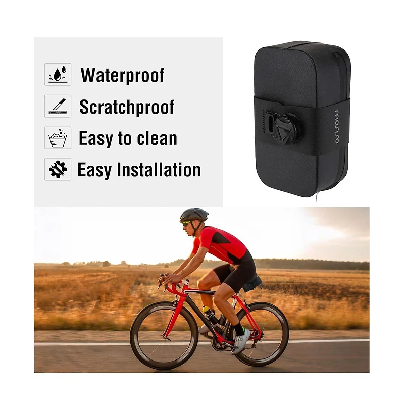 Aoligeijs Waterproof Bike Seat Bag 0.5L Lightweight Tpu Bicycle Saddle Under Storage for Road Mountain Commuter Cycling