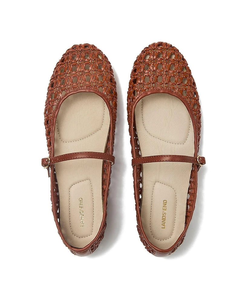Lands' End Women's Woven Mary Jane Flats