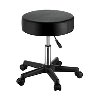 Sugift Adjustable Height Rolling Stool with 400 lbs Capacity, 15.7 in Pu Leather Cushion, 5 Swivel Casters