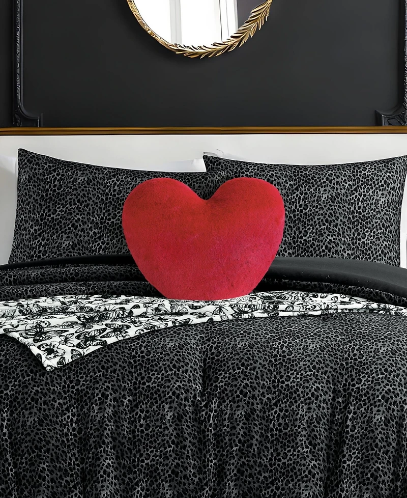 Betsey Johnson Leopard Forever Microfiber 4-Piece Comforter Set, Twin/Twin Xl