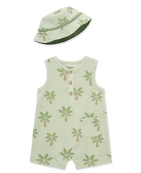 Little Me Baby Boys' Palms Romper with hat