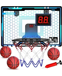 HopeRock Indoor Mini Basketball Hoop for Kids, Basketball Hoops Over The Door with Led Lighting