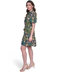 Vince Camuto Women's Printed Puff-Sleeve Dress