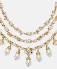 Lauren Ralph Lauren Crystal & Imitation Pearl Layered Statement Necklace, 18" + 3" extender