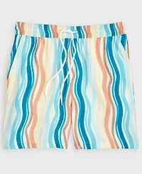Mode of One Men's Wave Stripe 6.5" Drawstring Shorts, Macy's Exclusive