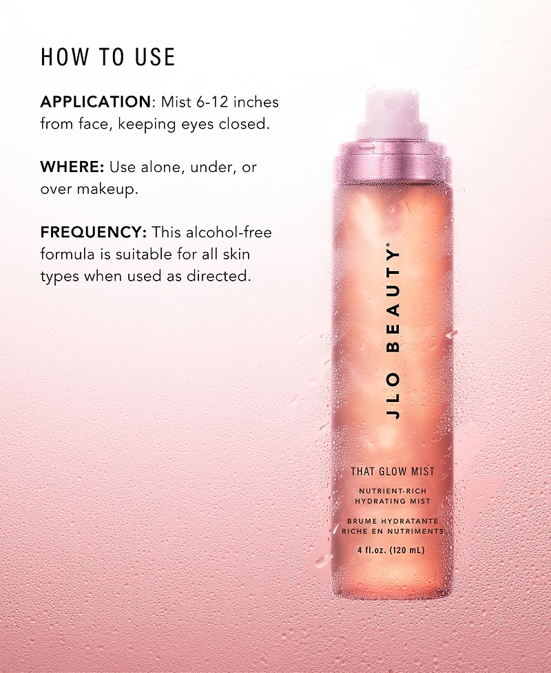 JLo Beauty Glow + Get It Nutrient-Rich Hydrating Mist, 4 oz.