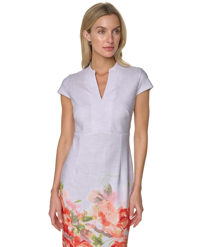Calvin Klein Women's V Neck Midi Dress