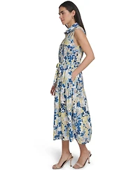 Calvin Klein Collared Sleeveless Midi Dress