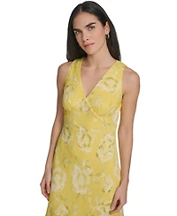 Calvin Klein Women's V Neck Midi Dress