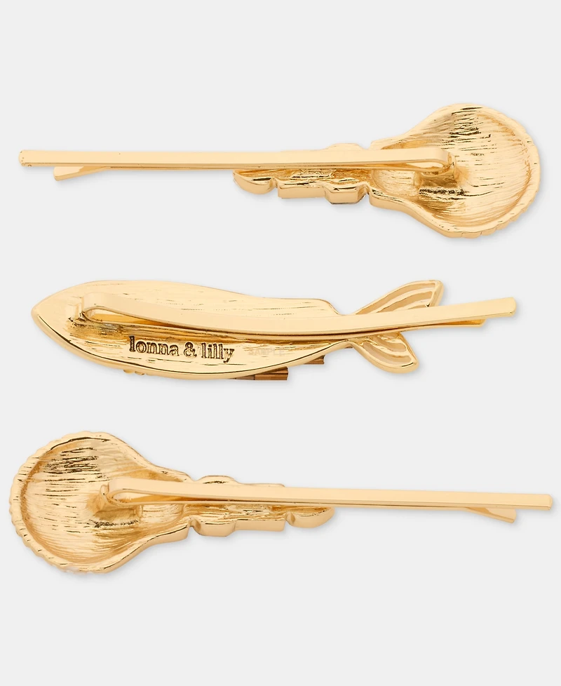 lonna & lilly 3-Pc. Beaded Sealife Bobby Pin Set