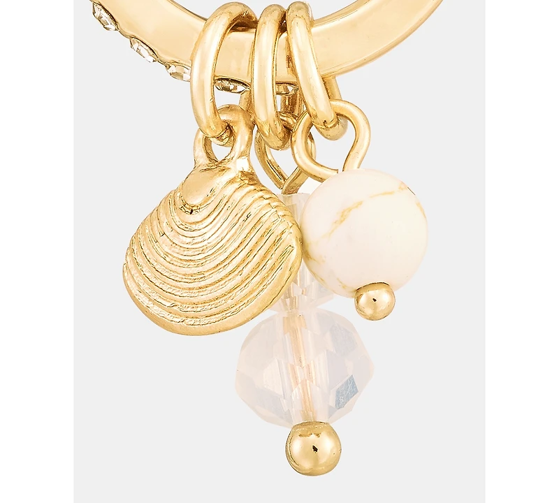 lonna & lilly Shell & Bead Charm Hoop Earrings