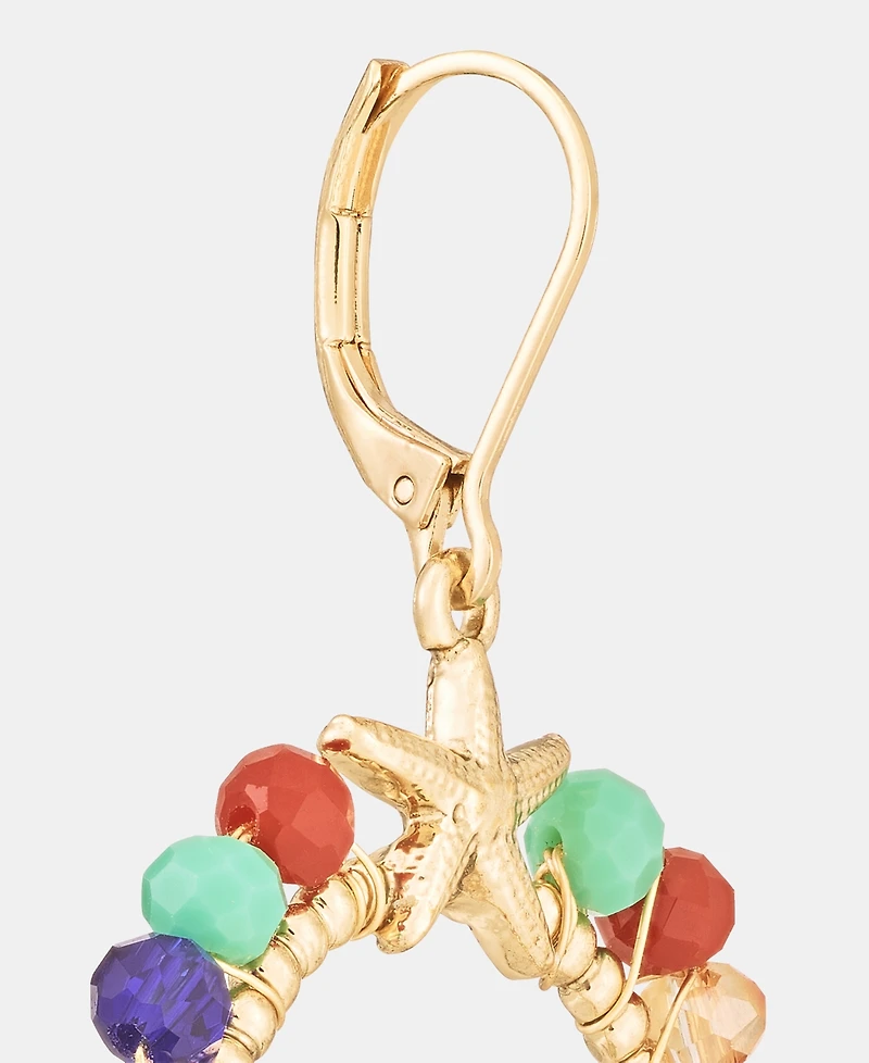 lonna & lilly Beaded Starfish Open Drop Earrings