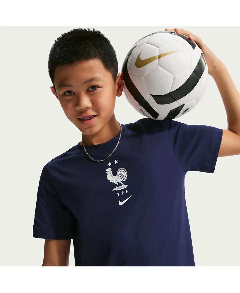 Nike Big Boys and Girls Blue France National Team Crest T-Shirt