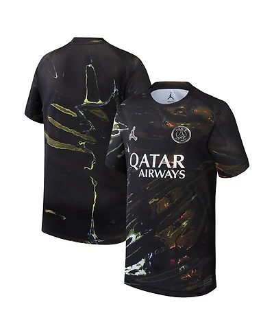 Jordan Big Boys and Girls Black Paris Saint-Germain 2025/26 Fifth Stadium Replica Jersey