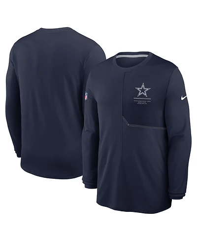 Nike Men's Navy Dallas Cowboys Sideline Coaches Uv Dri-fit Long Sleeve T-Shirt