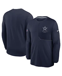 Nike Men's Navy Dallas Cowboys Sideline Coaches Uv Dri-fit Long Sleeve T-Shirt