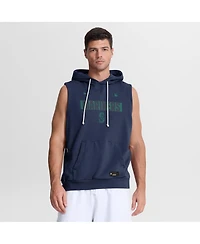 Nike Men's Navy Seattle Mariners Authentic Collection Standard Issue Dri-fit Sleeveless Hoodie