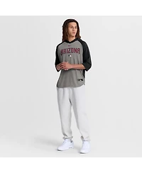 Nike Men's Gray Arizona Diamondbacks Authentic Collection Flux Dri-fit Raglan 3/4-Sleeve Hooded T-Shirt