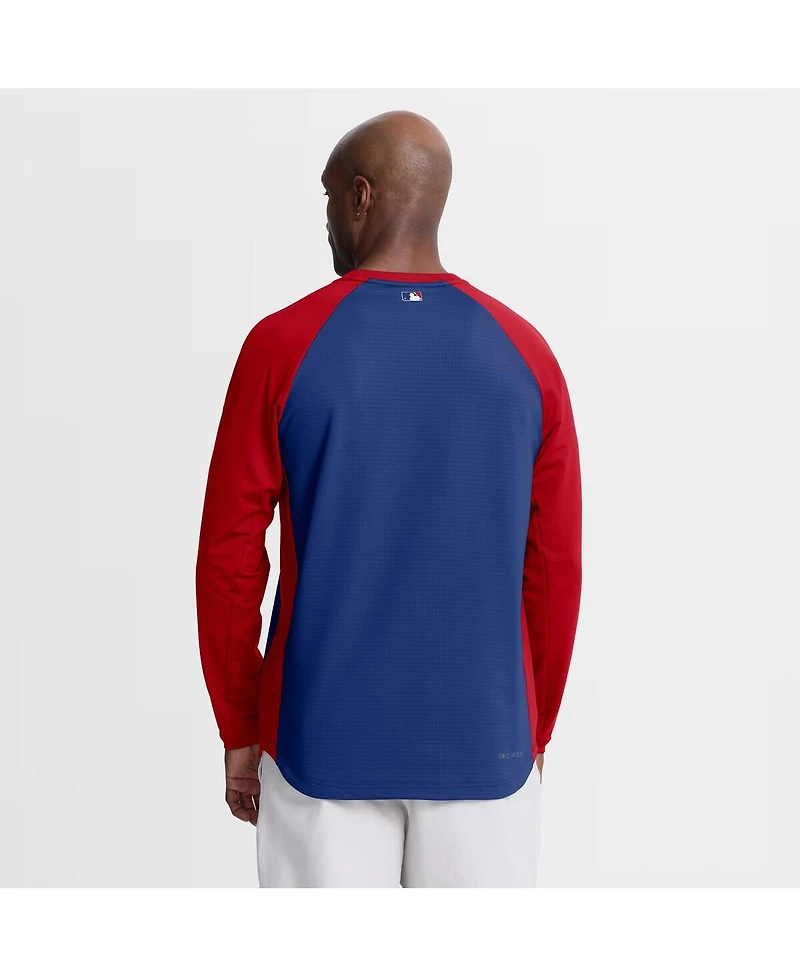 Nike Men's Royal Philadelphia Phillies Authentic Collection Raglan Dri-fit Sweatshirt